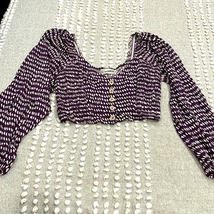 Urban outfitters top plum/beige design